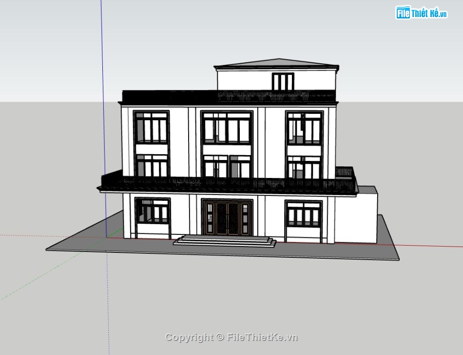 nhà điều hành,sketchup nhà điều hành,nhà điều hành 3d