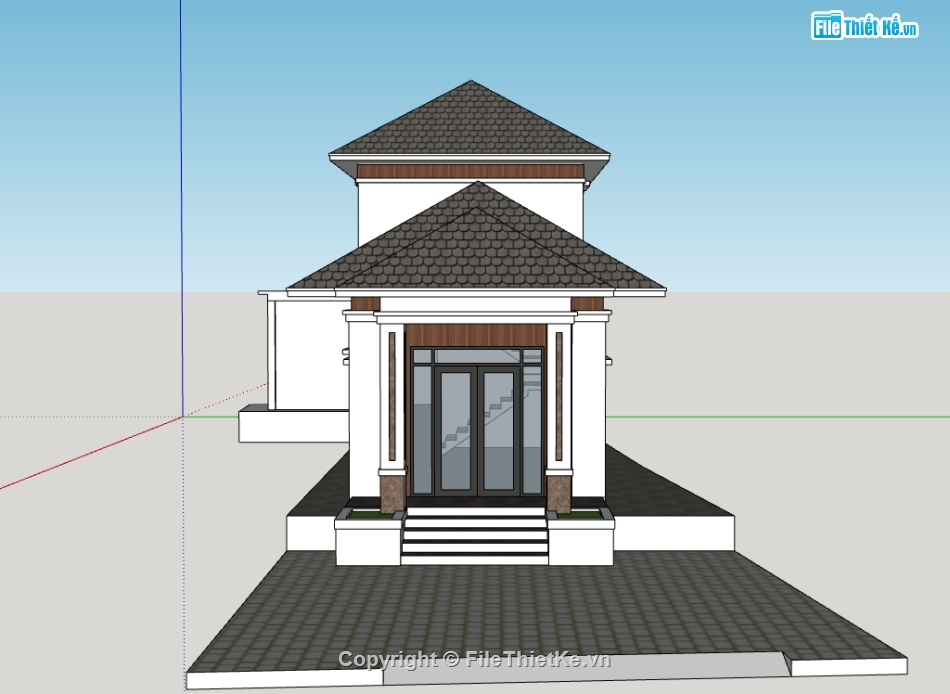 su nhà 2 tầng,nhà 2 tầng,sketchup nhà 2 tầng