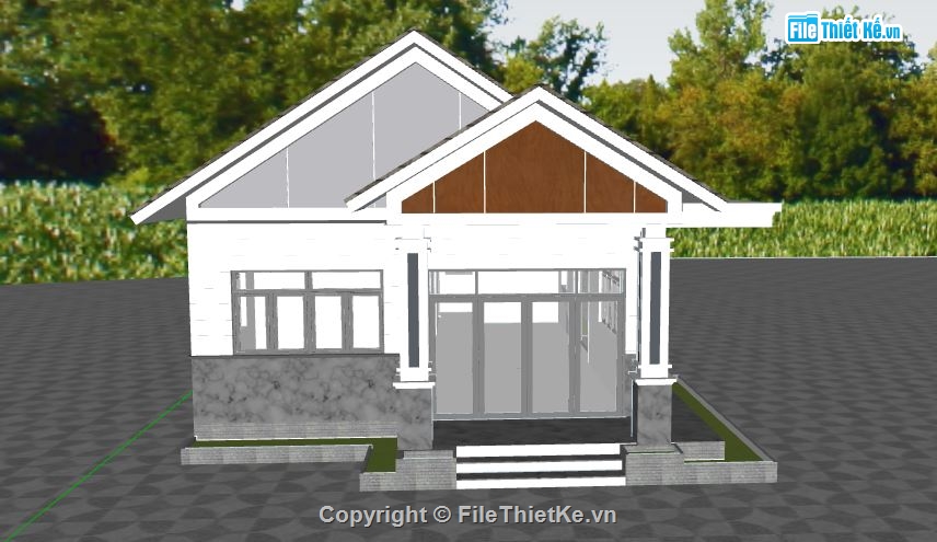 nhà cấp 4,nhà cấp 4 hiện đại,nhà cấp 4 đơn giản,nhà cấp 4 sketchup