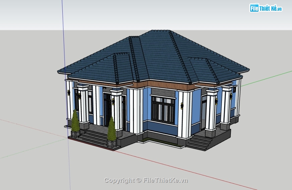 nhà cấp 4,su nhà cấp 4,sketchup nhà cấp 4