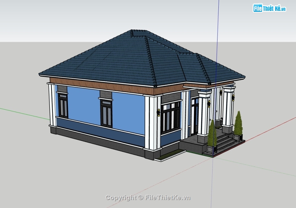 nhà cấp 4,su nhà cấp 4,sketchup nhà cấp 4