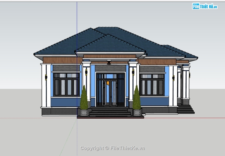 nhà cấp 4,su nhà cấp 4,sketchup nhà cấp 4