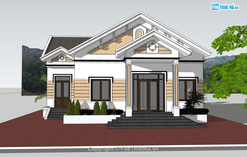 nhà cấp 4,su nhà cấp 4,sketchup nhà cấp 4