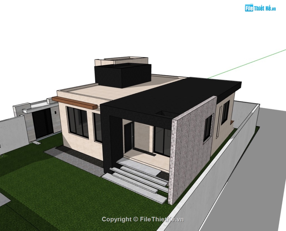 nhà cấp 4,su nhà cấp 4,sketchup nhà cấp 4