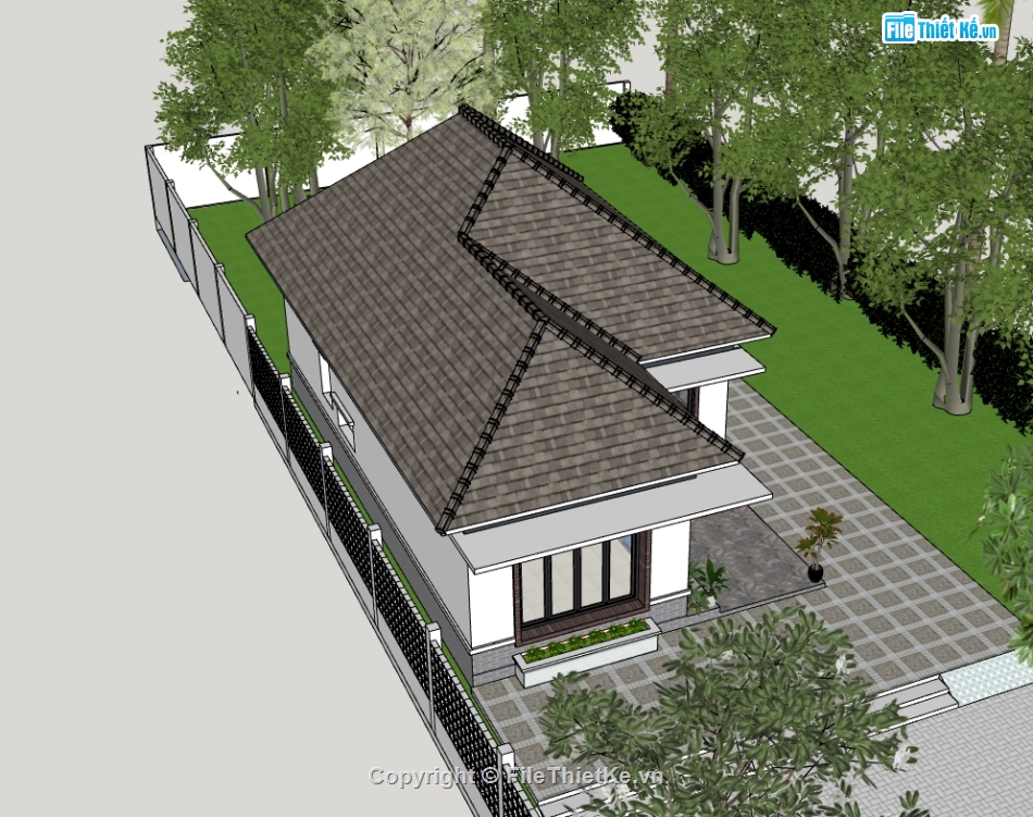 su nhà cấp 4,sketchup nhà cấp 4,nhà cấp 4