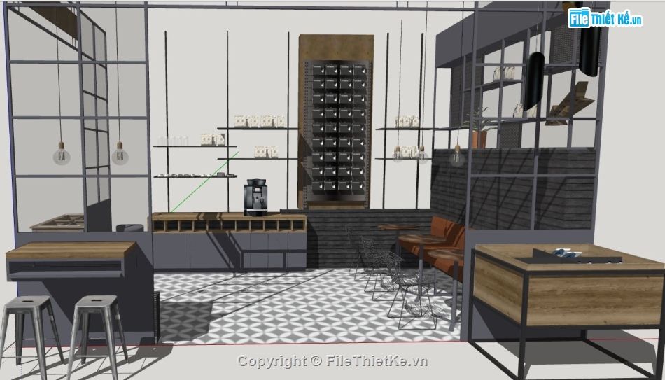 model sketchup nhà hàng,su nhà hàng hàng,sketchup nhà hàng
