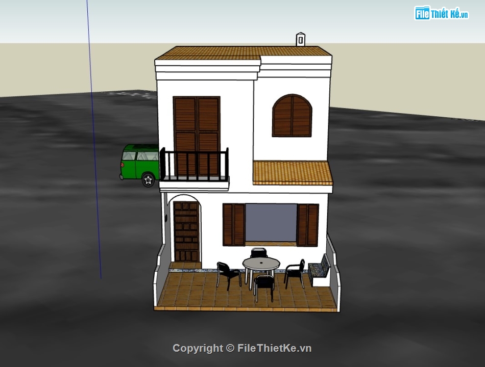 nhà phố 2 tầng,su nhà phố,sketchup nhà phố,su nhà phố 2 tầng