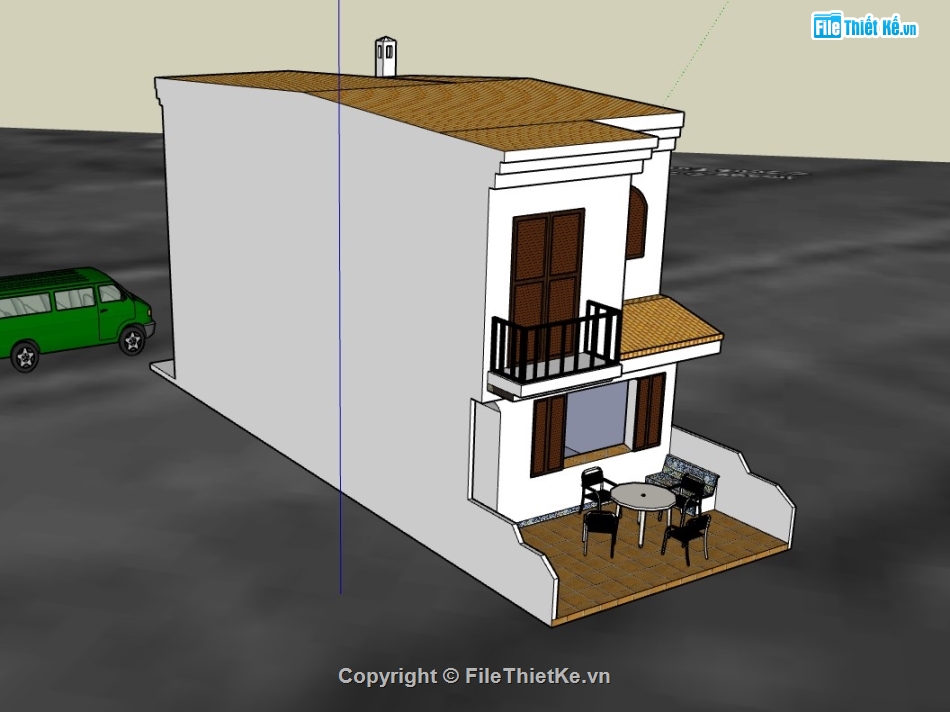 nhà phố 2 tầng,su nhà phố,sketchup nhà phố,su nhà phố 2 tầng