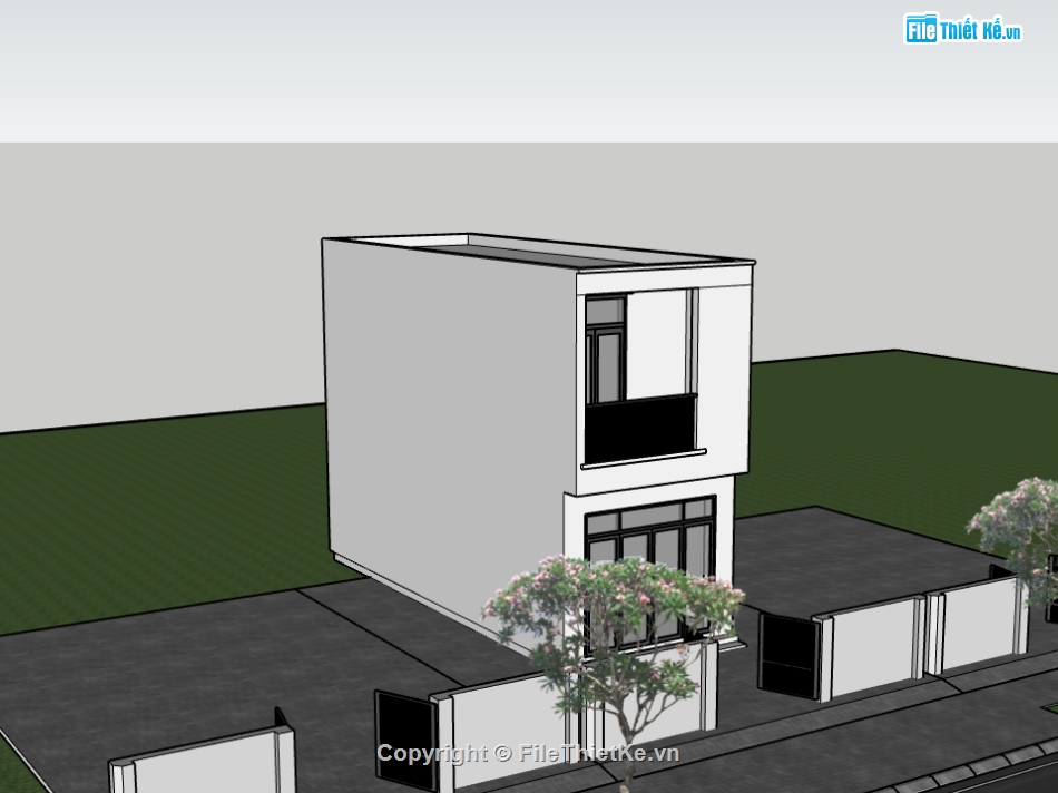 nhà 2 tầng,sketchup nhà phố,su nhà phố