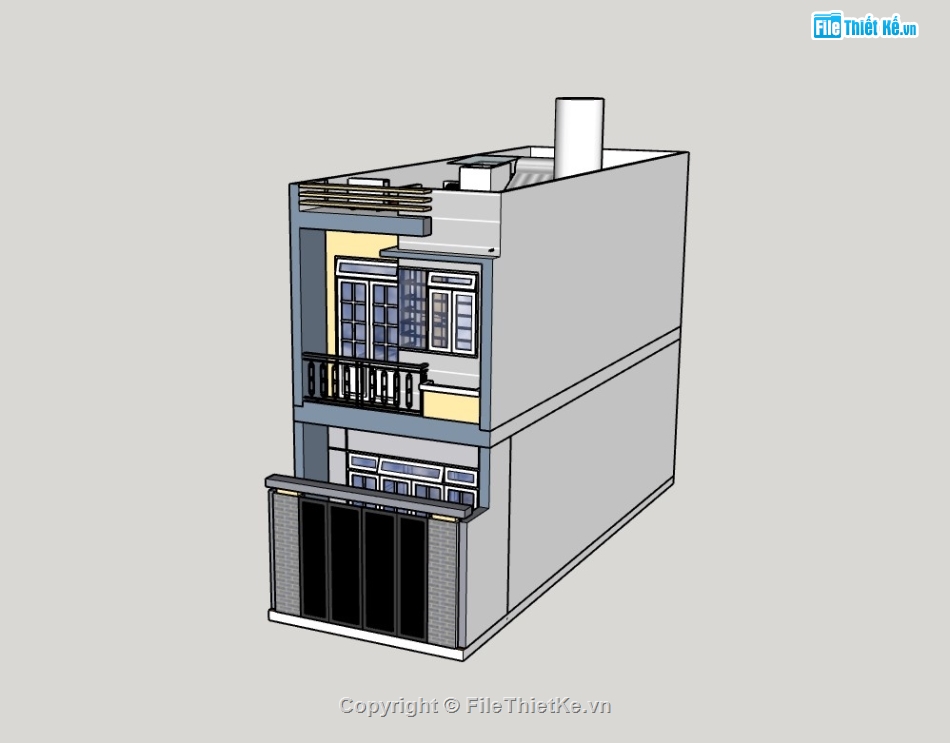 su biệt thự 2 tầng,sketchup biệt thự,su biệt thự,sketchup biệt thự 2 tầng