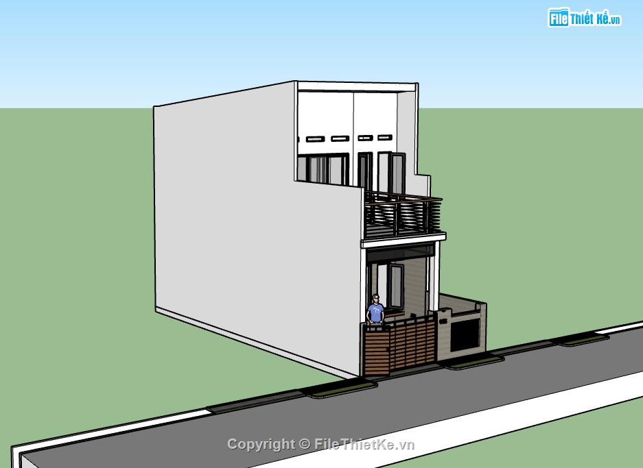 su nhà phố,sketchup nhà phố,su nhà phố 2 tầng,sketchup nhà phố 2 tầng