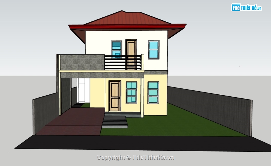 su nhà phố,sketchup nhà phố,su nhà phố 2 tầng,sketchup nhà phố 2 tầng