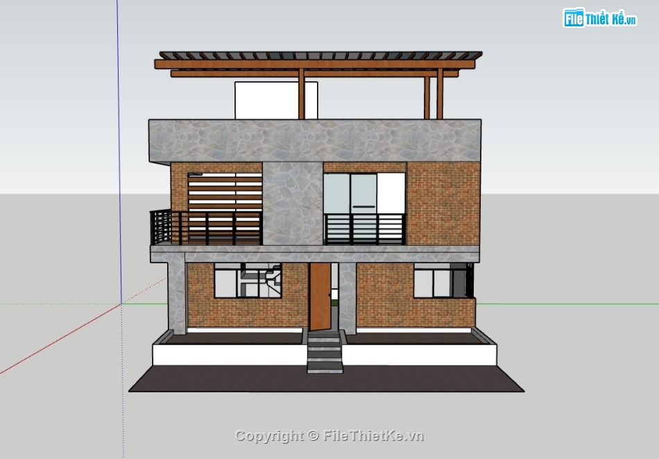 nhà phố 2 tầng,su nhà phố,sketchup nhà phố,su nhà phố 2 tầng