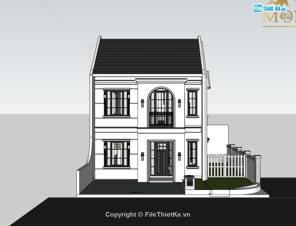 Nhà phố 2 tầng,su nhà phố,sketchup nhà phố