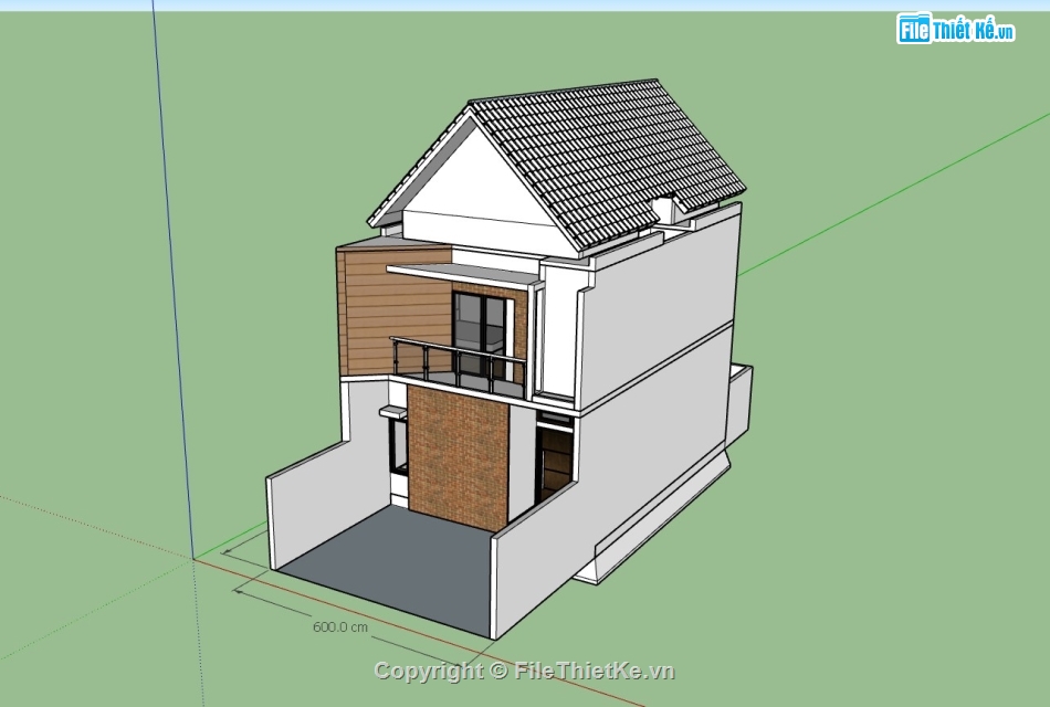 su nhà phố,sketchup nhà phố,su nhà phố 2 tầng