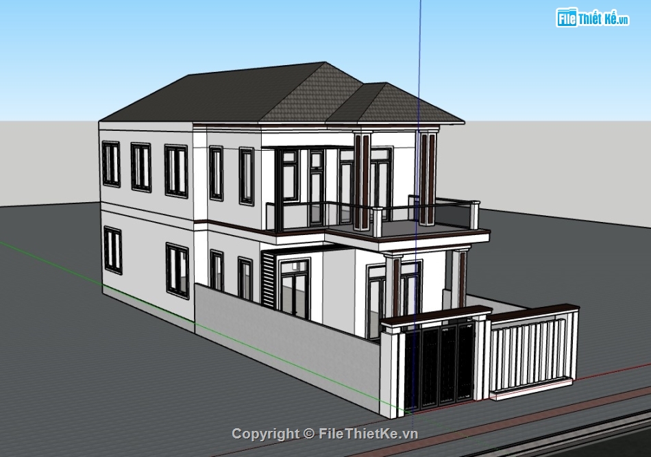 su nhà phố,nhà phố 2 tầng,su nhà phố 2 tầng,sketchup nhà phố,sketchup nhà phố 2 tầng