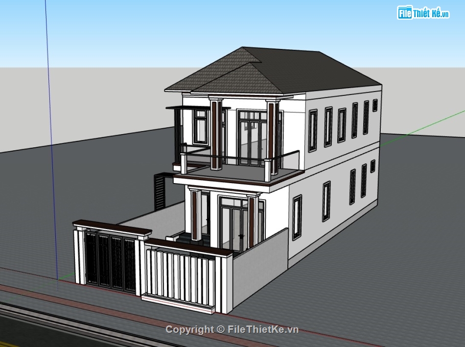 su nhà phố,nhà phố 2 tầng,su nhà phố 2 tầng,sketchup nhà phố,sketchup nhà phố 2 tầng