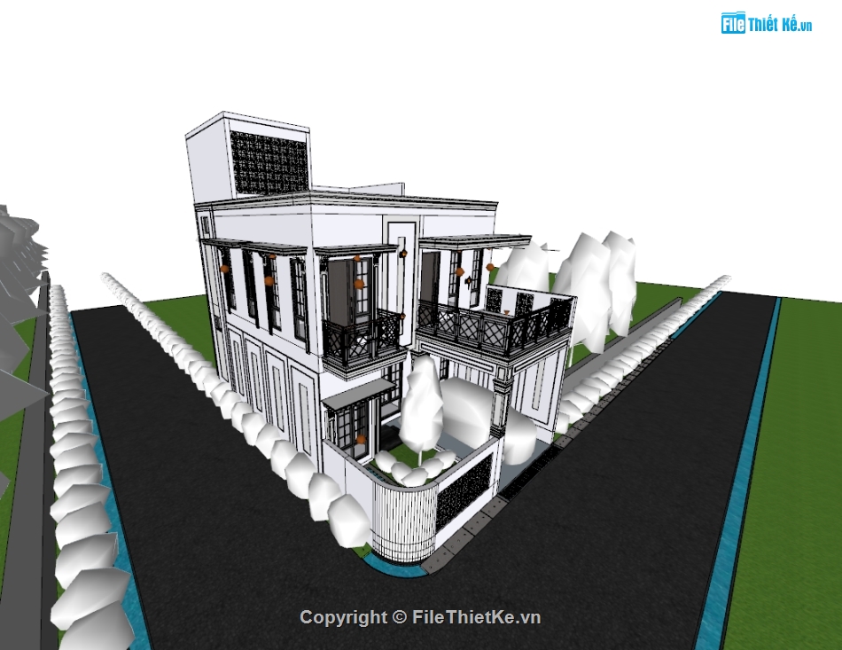 su nhà phố,sketchup nhà phố,su nhà phố 2 tầng,sketchup nhà phố 2 tầng