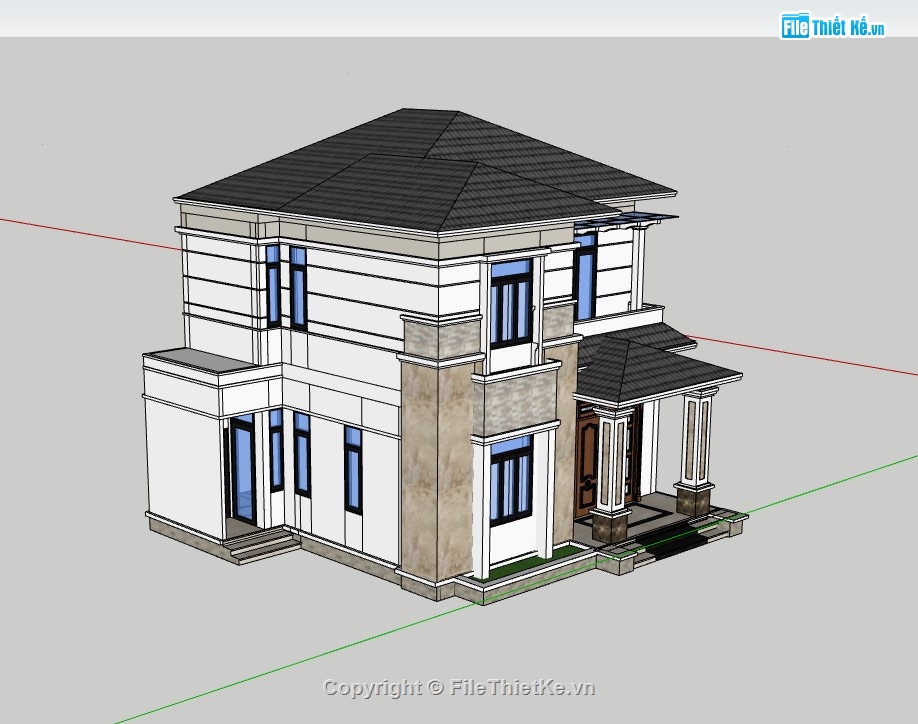 su nhà phố,nhà phố 2 tầng,su nhà phố 2 tầng,sketchup nhà phố,sketchup nhà phố 2 tầng