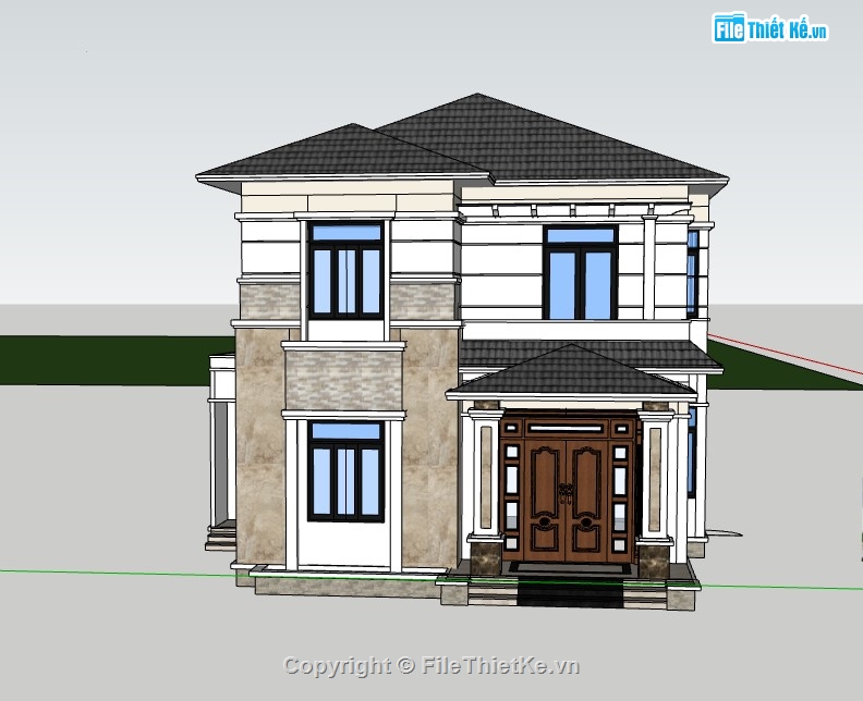 su nhà phố,nhà phố 2 tầng,su nhà phố 2 tầng,sketchup nhà phố,sketchup nhà phố 2 tầng