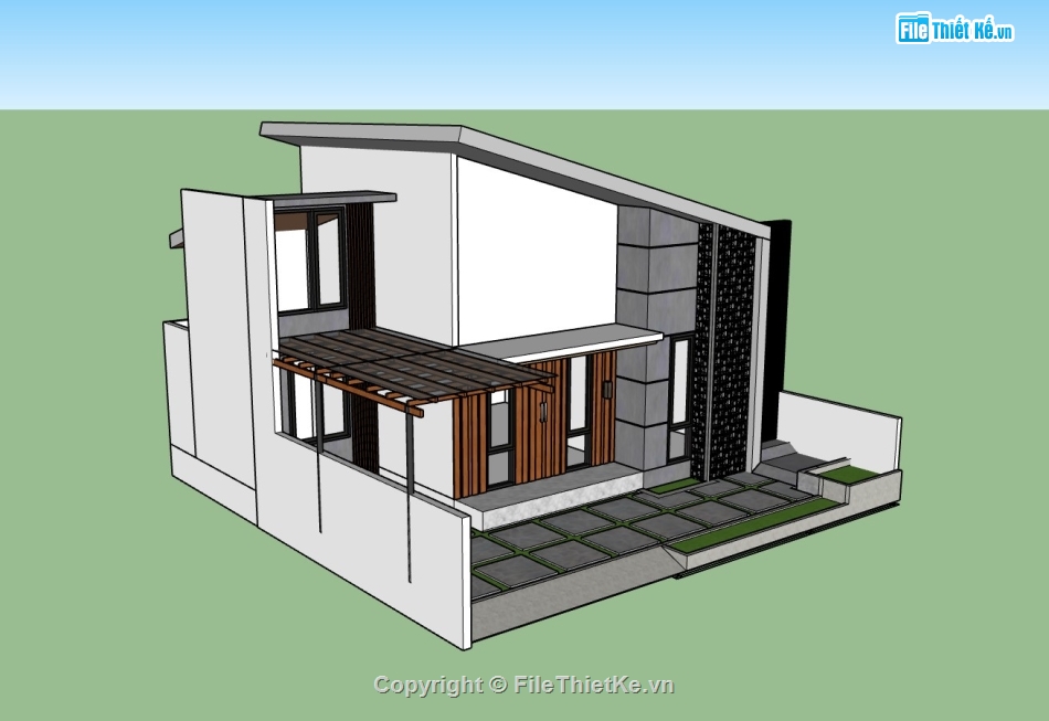 nhà phố 2 tầng,su nhà phố,sketchup nhà phố,su nhà phố 2 tầng,sketchup nhà phố 2 tầng