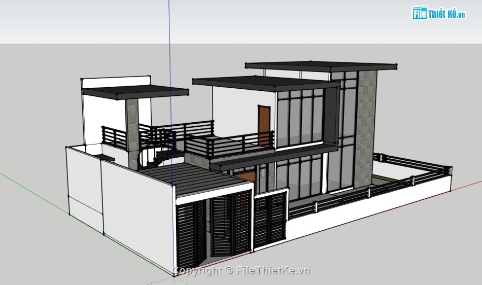 nhà 2 tầng hiện đại,sketchup nhà phố 2 tầng,su nhà phố 2 tầng,su nhà phố,sketchup nhà phố