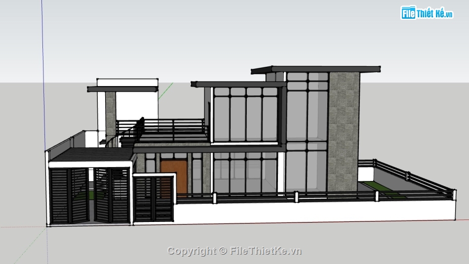 nhà 2 tầng hiện đại,sketchup nhà phố 2 tầng,su nhà phố 2 tầng,su nhà phố,sketchup nhà phố