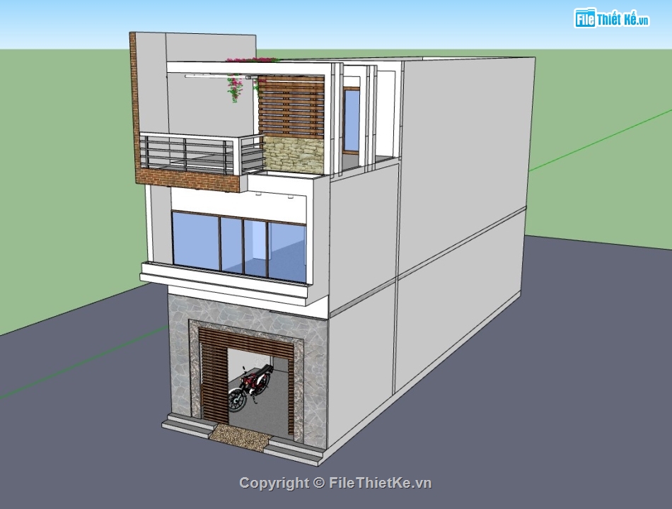 nhà phố 3 tầng,su nhà phố,sketchup nhà phố,su nhà phố 3 tầng