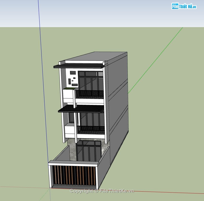 nhà phố 3 tầng,sketchup nhà phố 4 tầng,nhà phố đẹp,nhà phố hiện đại su