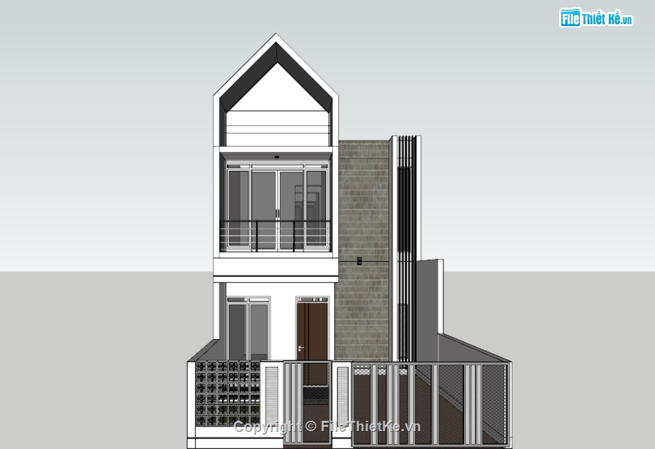 su nhà phố 3 tầng,sketchup nhà phố,sketchup nhà phố 3 tầng,su nhà phố