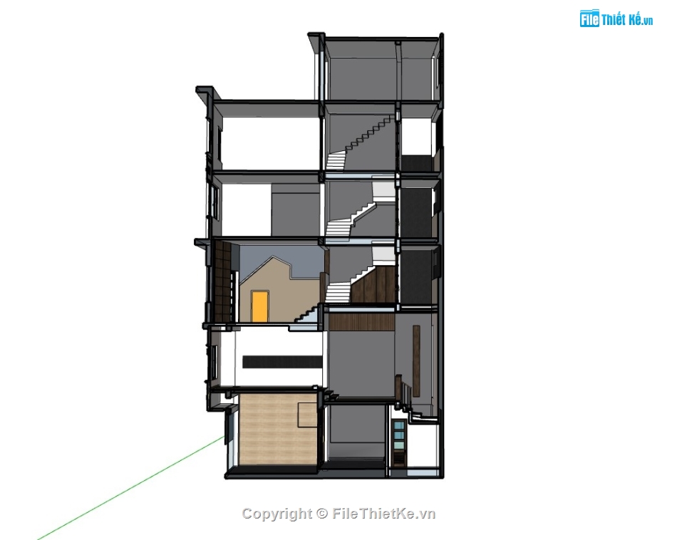 su nhà phố,sketchup nhà phố,su nhà phố 5 tầng,sketchup nhà phố 5 tầng