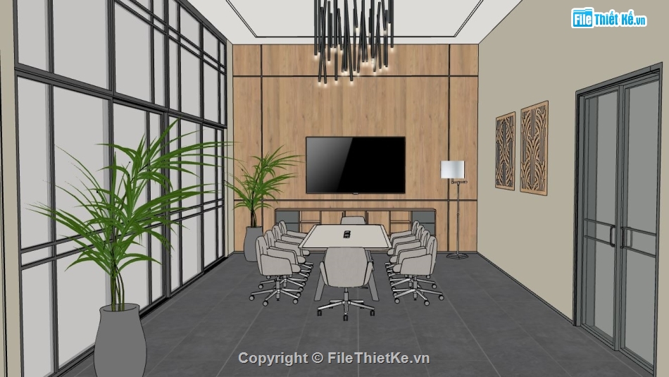 model su phòng họp,su phòng họp,sketchup phòng họp