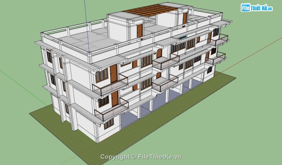 thiết kế căn hộ,căn hộ cho thuê,file sketchup căn hộ