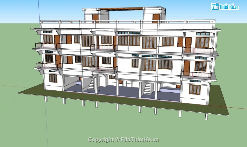 thiết kế căn hộ,căn hộ cho thuê,file sketchup căn hộ