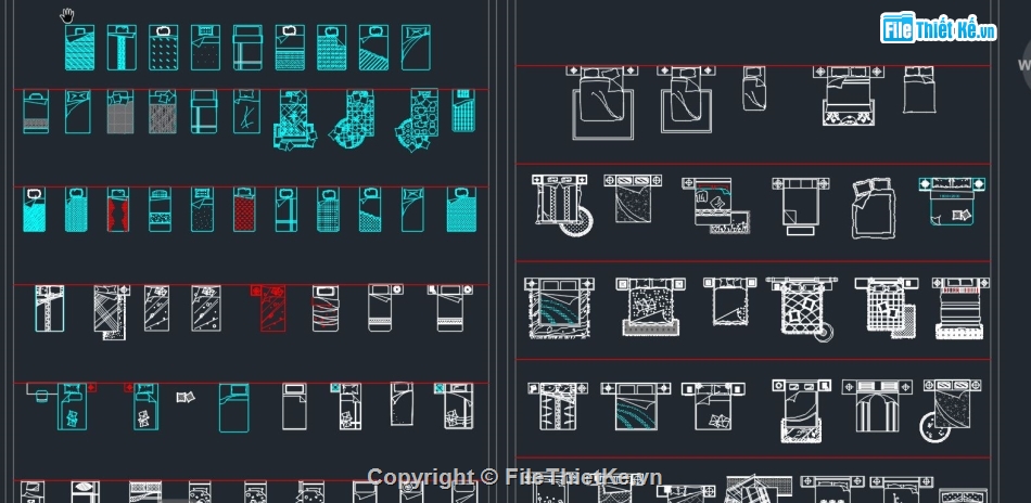 thiết kế giường ngủ,file cad giường ngủ,thiết kế giường ngủ đẹp