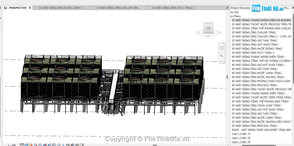 MEPF revit,revit Mepf,tháp giải tỏa nhiệt