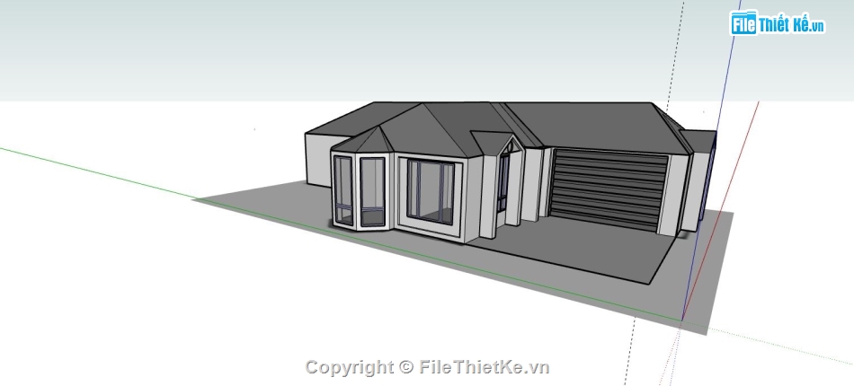 nhà cấp 4,thiết kế nhà cấp 4,file sketchup nhà cấp 4