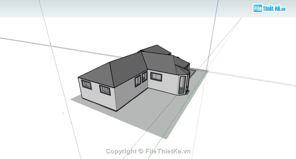 nhà cấp 4,thiết kế nhà cấp 4,file sketchup nhà cấp 4