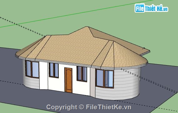 Nhà 1 tầng,Model su nhà 1 tầng,file su nhà 1 tầng