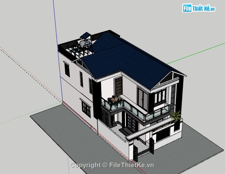 Nhà 2 tầng,file su nhà 2 tầng,nhà 2 tầng sketchup