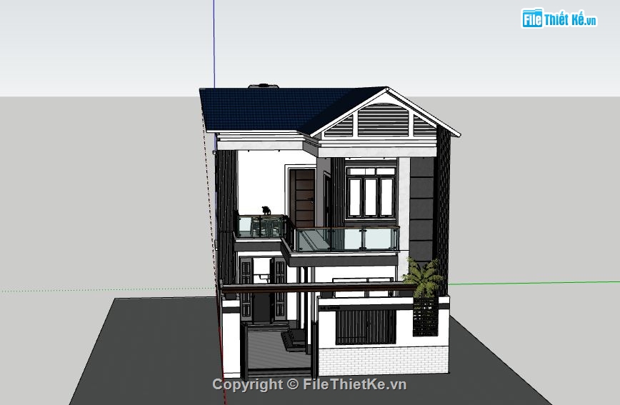 Nhà 2 tầng,file su nhà 2 tầng,nhà 2 tầng sketchup