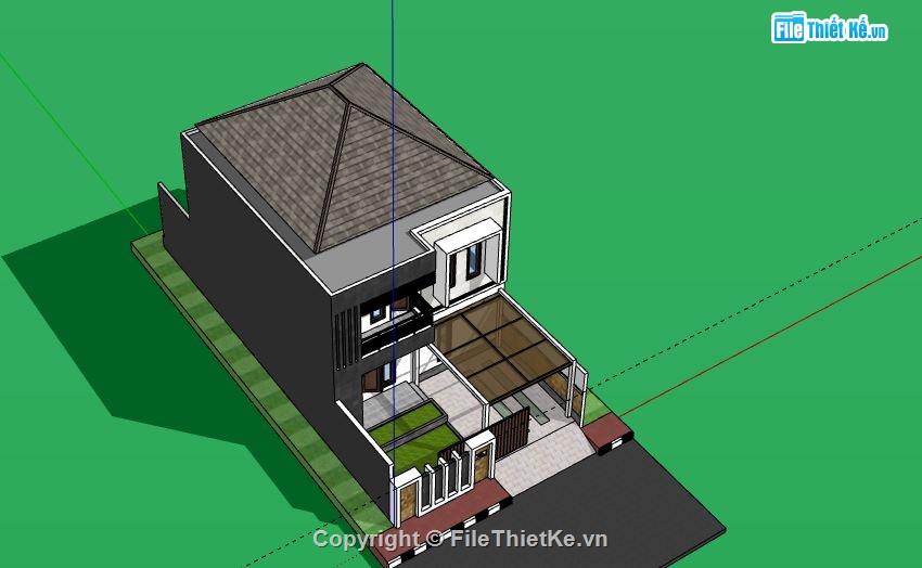 Nhà 2 tầng,Model su nhà 2 tầng,file su nhà 2 tầng