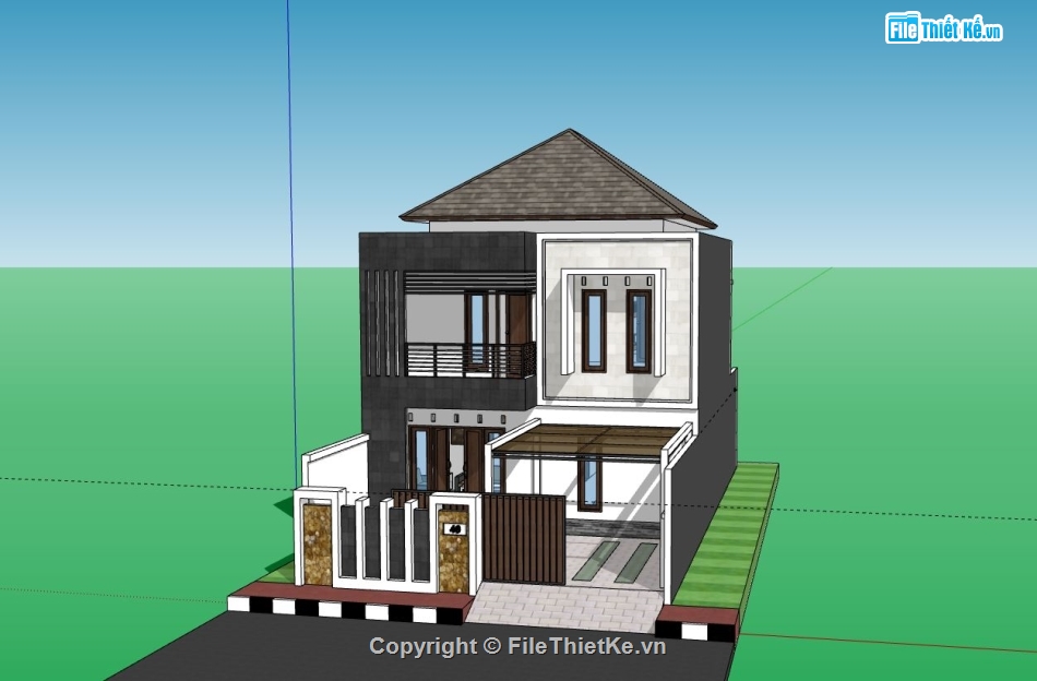 Nhà 2 tầng,Model su nhà 2 tầng,file su nhà 2 tầng