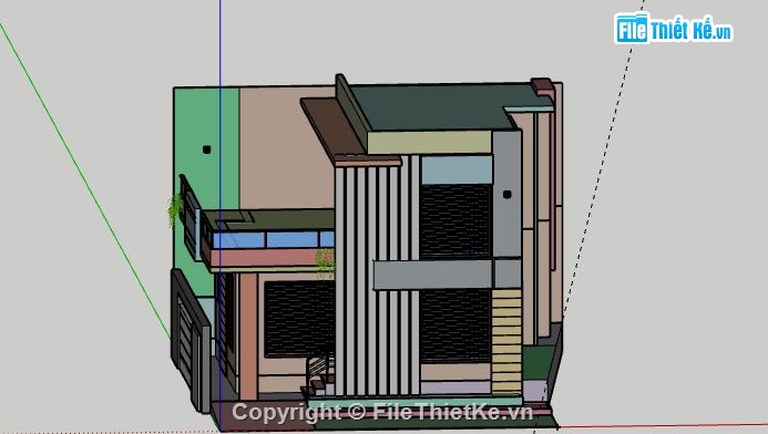 Nhà 2 tầng,file su nhà 2 tầng,file sketchup nhà 2 tầng