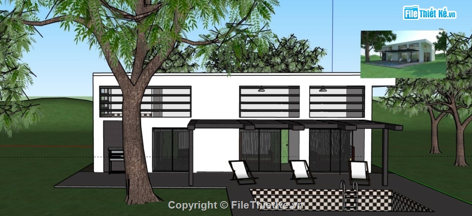 Nhà 2 tầng đẹp,su nhà 2 tầng,sketchup nhà 2 tầng