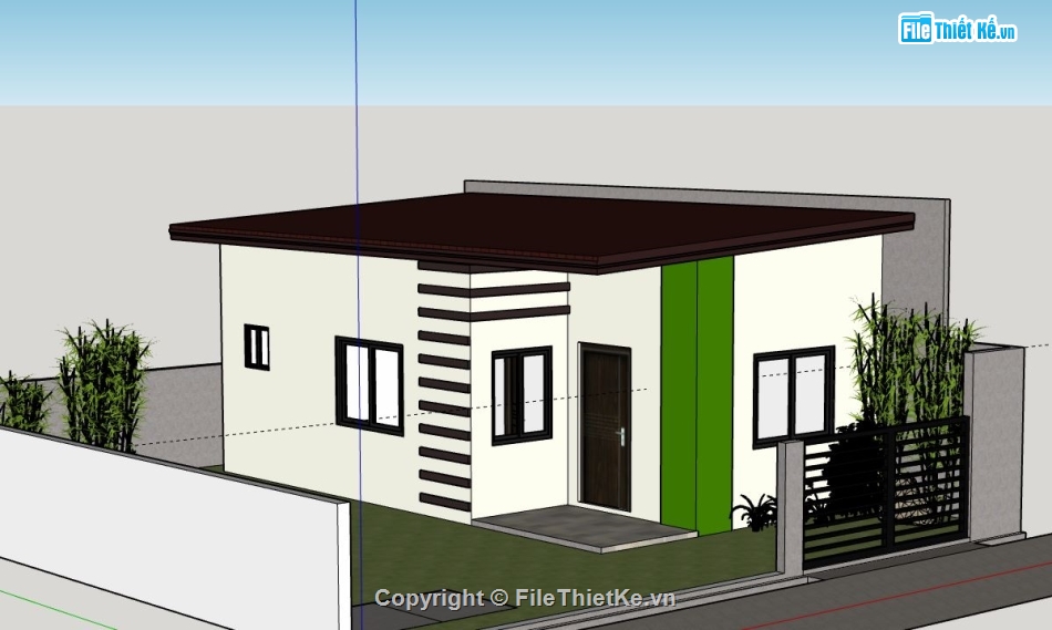 Nhà cấp 4,model su nhà cấp 4,file sketchup nhà cấp 4