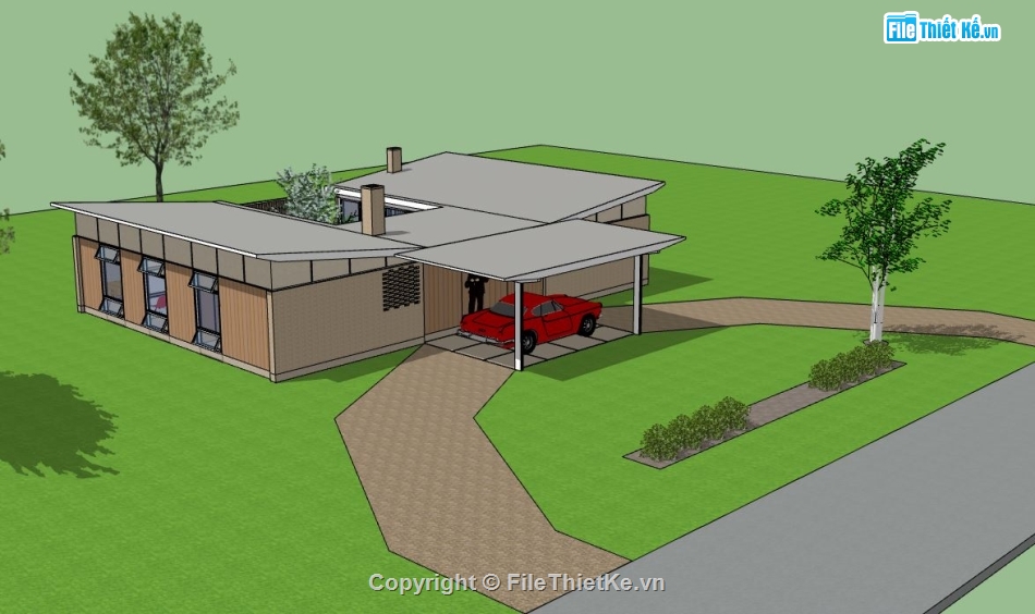 nhà cấp 4 file sketchup,sketchup nhà cấp 4,nhà cấp 4 sketchup