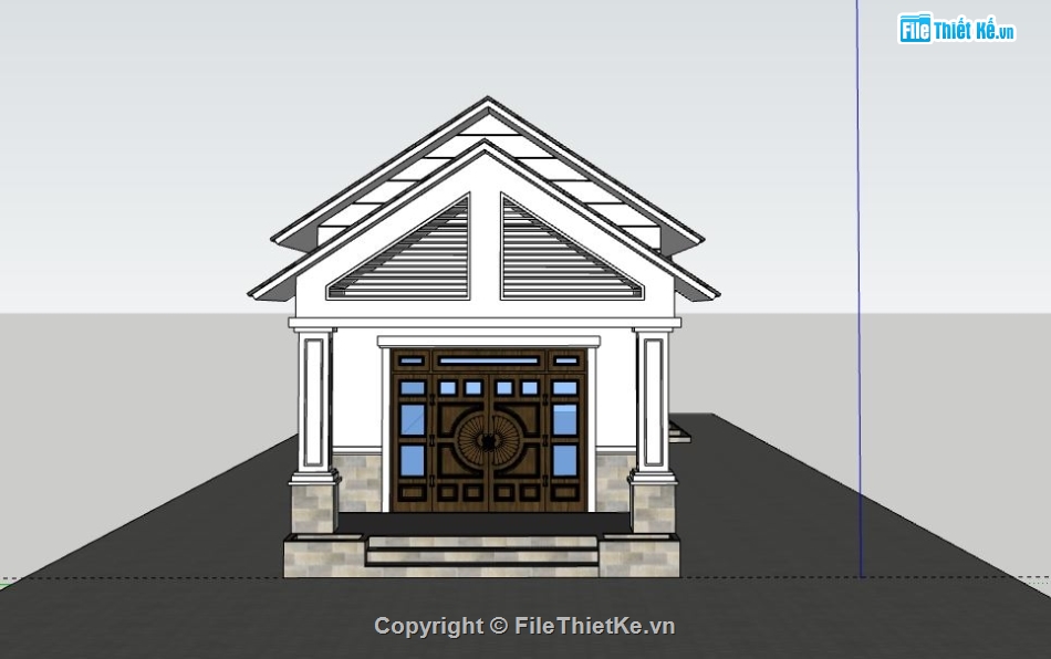 nhà cấp 4 đẹp,model su nhà cấp 4,file sketchup nhà cấp 4,nhà cấp 4 file su,nhà cấp 4 file sketchup