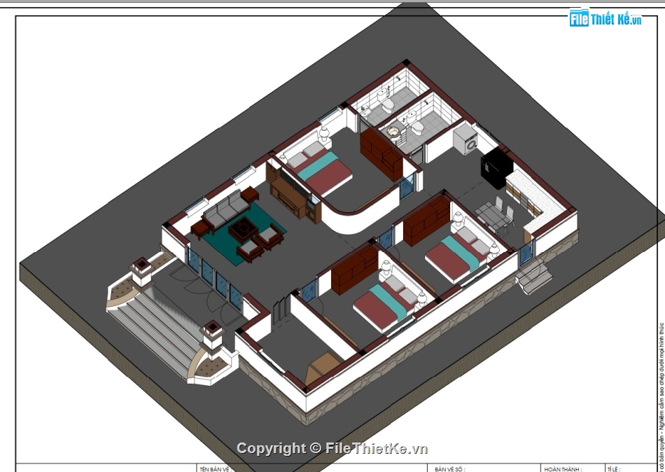 nhà cấp 4 đẹp,bản vẽ thiết kế nhà cấp 4 đẹp,bản vẽ nhà cấp 4 kích thước 9.2x13.5m,bản vẽ nhà vườn 1 tầng đẹp,bản vẽ revit nhà cấp 4