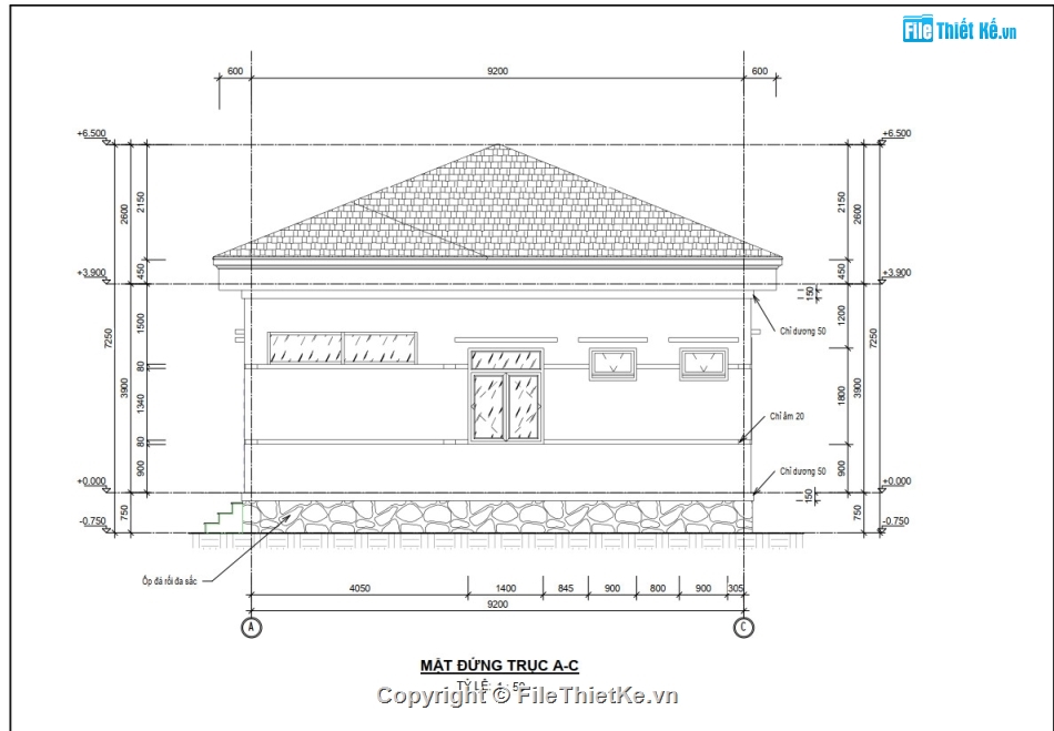 nhà cấp 4 đẹp,bản vẽ thiết kế nhà cấp 4 đẹp,bản vẽ nhà cấp 4 kích thước 9.2x13.5m,bản vẽ nhà vườn 1 tầng đẹp,bản vẽ revit nhà cấp 4